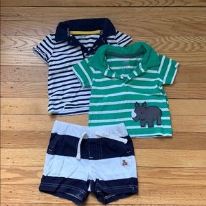 Boys Little Me t shirts and shorts, size 6-9 mo